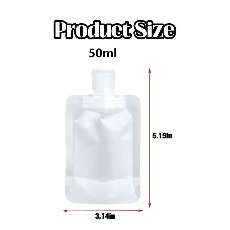 12 Counts Reusable Plastic Pouches, Travel-Friendly Drink Containers