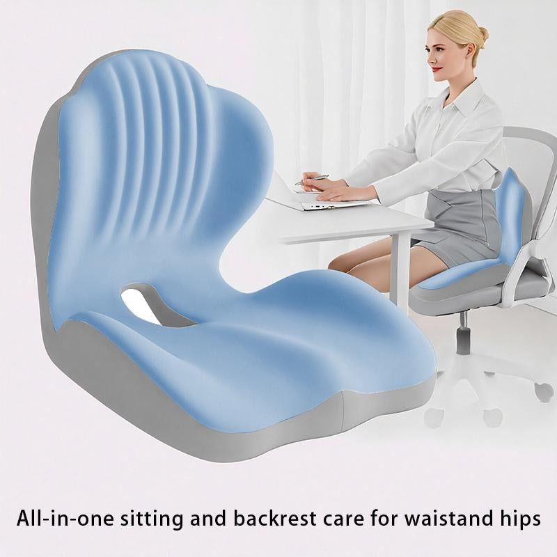 Anti-Slip Memory Foam Seat Cushion, Office and Driving Back Support Cushion, Ergonomic Design, Helps Relieve Body Support Pressure, Priced under $50.