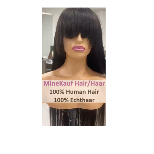 100% Human Hair Fringe Style 13X4 18 inches  180 density wig
