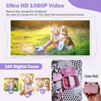 Mini Instant Print Camera for Kids – Thermal Printer, USB Rechargeable, Birthday Gift Set