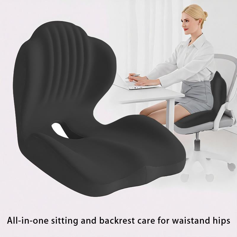 Anti-Slip Memory Foam Seat Cushion, Office and Driving Back Support Cushion, Ergonomic Design, Helps Relieve Body Support Pressure, Priced under $50.