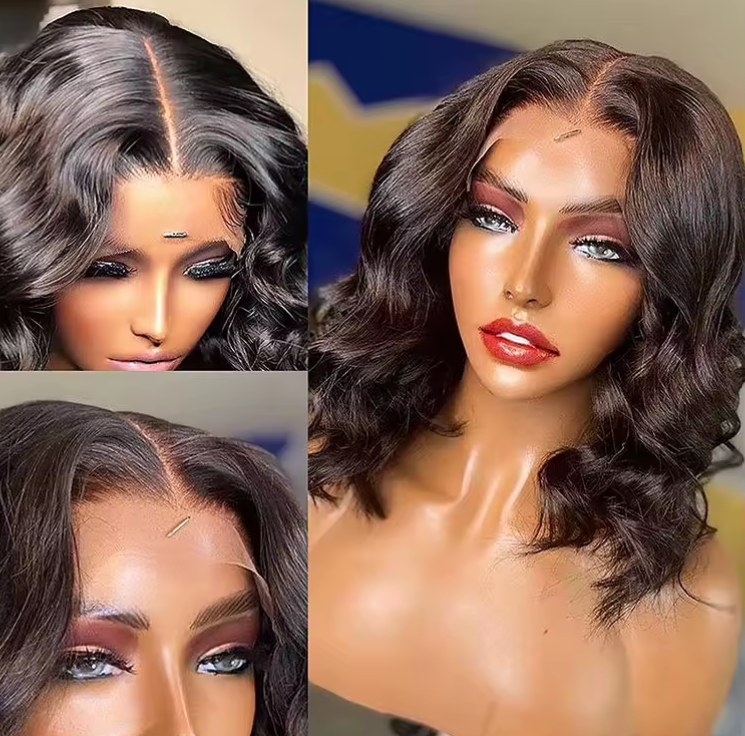 Bob 180 Density Virgin Curly HD Full Lace Frontal Wig Natural Human Hair