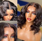 Bob 180 Density Virgin Curly HD Full Lace Frontal Wig Natural Human Hair