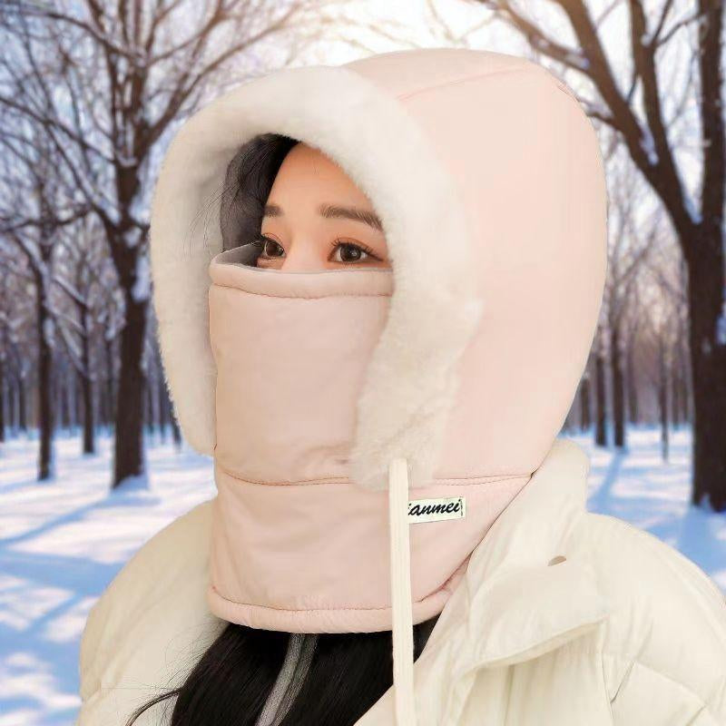 1Pc Upgraded Thickened Balaclava with Faux Fur Trim, Windproof Full Face Cover and Neck Warmer Hat for Winter Sports, Textured Fabric Ski Mask - Perfect Gift for Mother'S Day