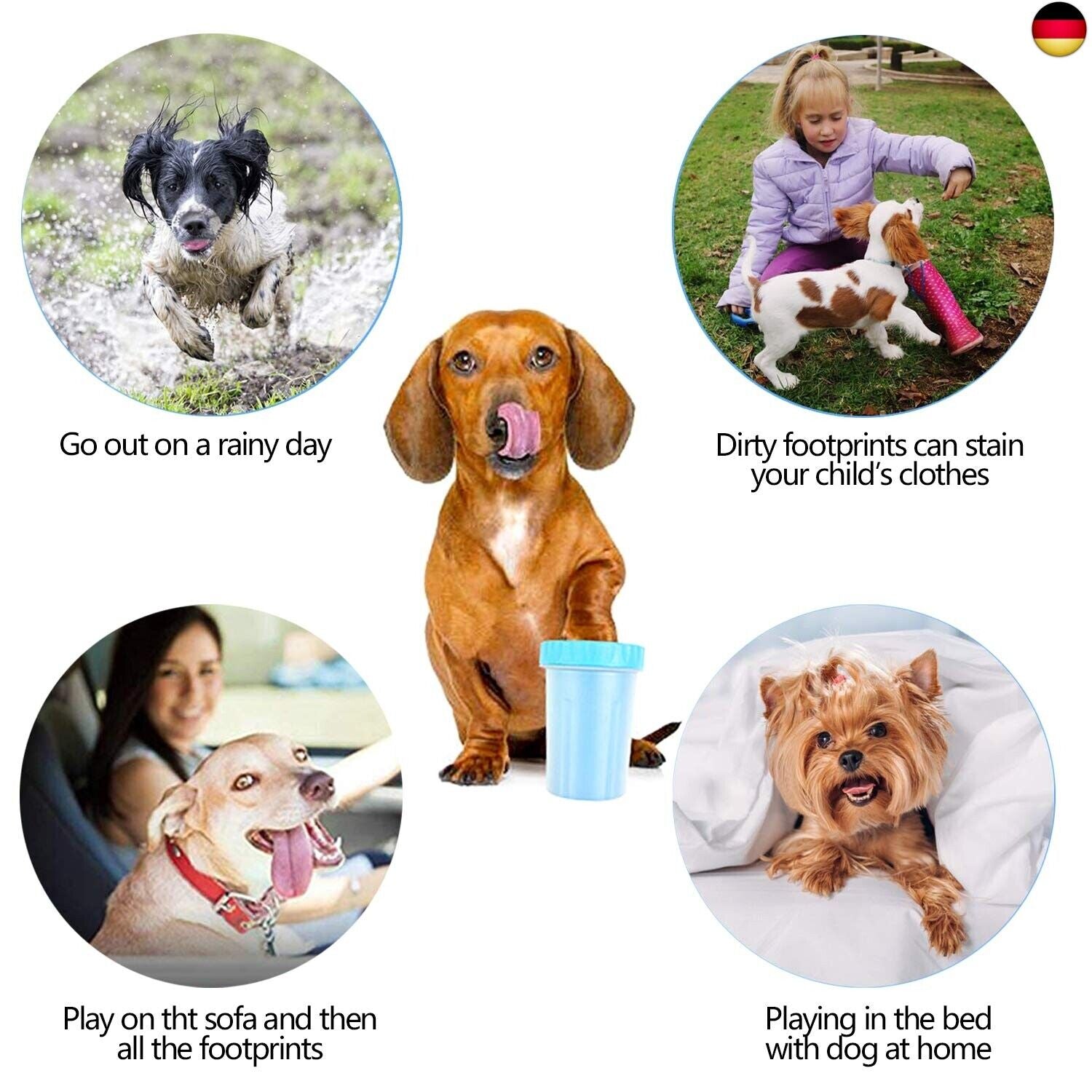 SONEER Pfotenreiniger Für Hunde, Tragbare Hundepfoten Reiniger, Silikon