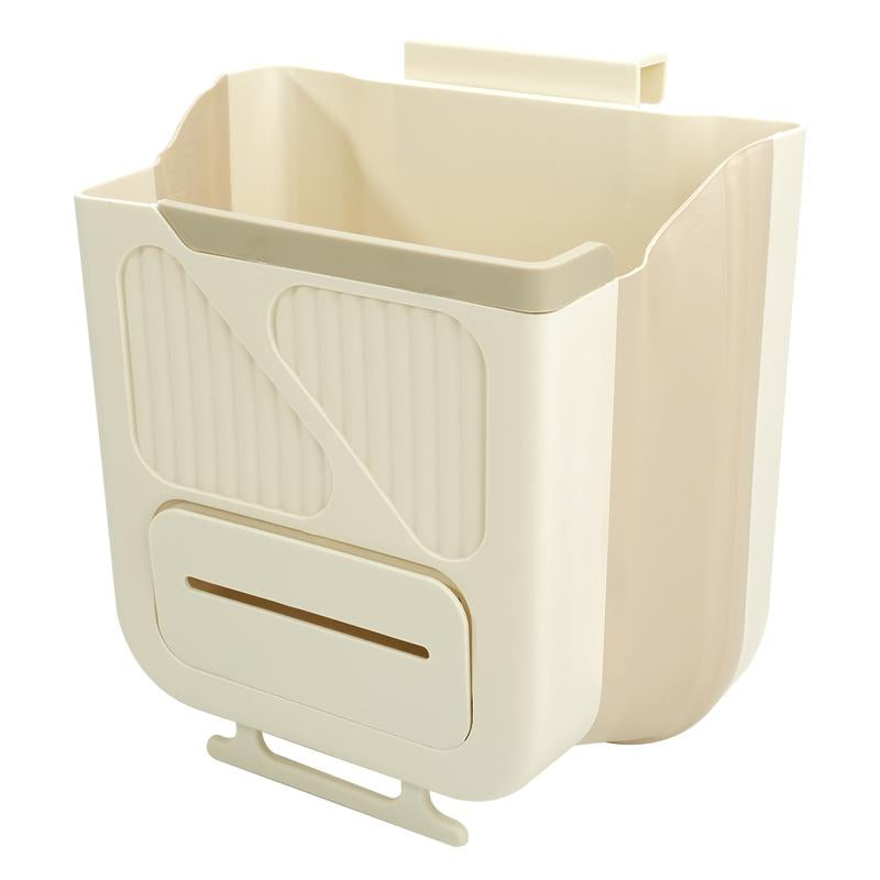 Foldable Kitchen Trash Can with Lid – Hanging Garbage Bin & Organizer, Space-Saving Kitchen Waste Management Bucket, Household Storage Accessory for Home, Cabinets, Bathroom, RV, and Camping