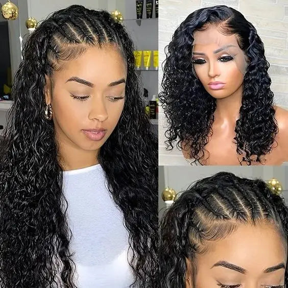 180 % Dichte, unbehandelte indische Echthaarperücke, kleberlose Full-HD-Spitzenfrontperücke, vorgezupftes, geflochtenes Haar mit intakter Schuppenschicht.