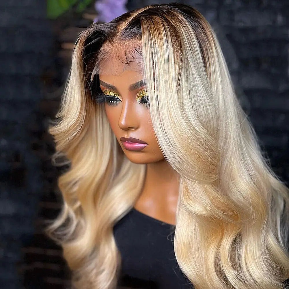 180% density 613 Ombre Blonde 100% Human Hair Wig | 13x4 HD Lace Frontal Wig Glueless