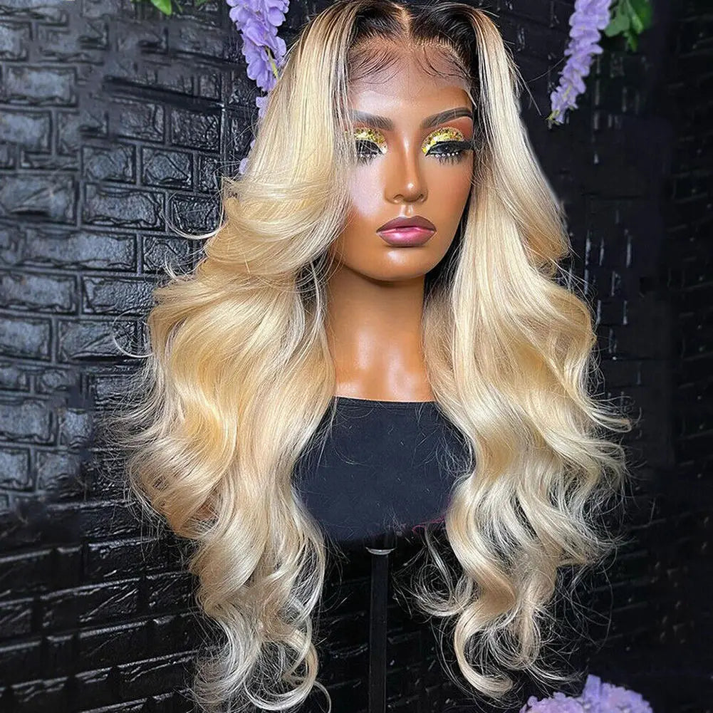180% density 613 Ombre Blonde 100% Human Hair Wig | 13x4 HD Lace Frontal Wig Glueless