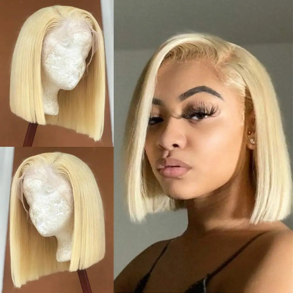 Bob Length 180% Density Virgin Straight HD Full Lace Frontal Wig Human Hair