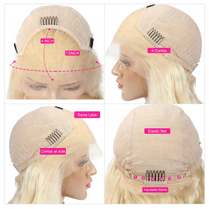 180% density 613 Ombre Blonde 100% Human Hair Wig | 13x4 HD Lace Frontal Wig Glueless