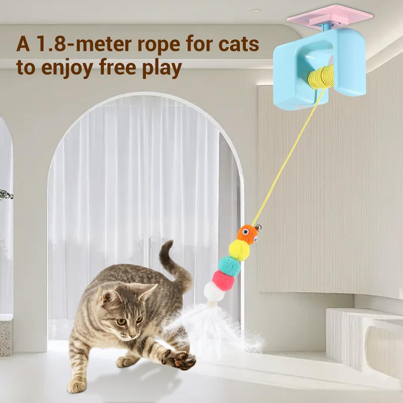MALFT Pet Stress Relief Toys for Cats, Interactive Hanging Door Cat Toy, Automatic Electric Flying Bird Cat Toy for Hunting Exercising Eliminating Boredom,One Extra Bouncy String