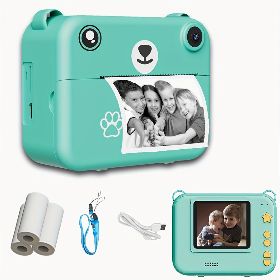 Mini Instant Print Camera for Kids – Thermal Printer, USB Rechargeable, Birthday Gift Set