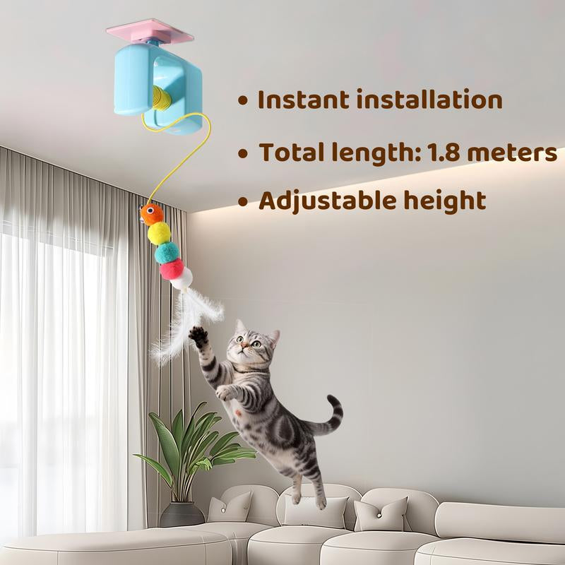 MALFT Pet Stress Relief Toys for Cats, Interactive Hanging Door Cat Toy, Automatic Electric Flying Bird Cat Toy for Hunting Exercising Eliminating Boredom,One Extra Bouncy String