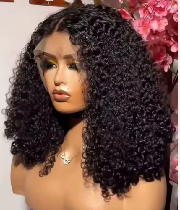 Bob 180 Density Virgin Curly HD Full Lace Frontal Wig Natural Human Hair