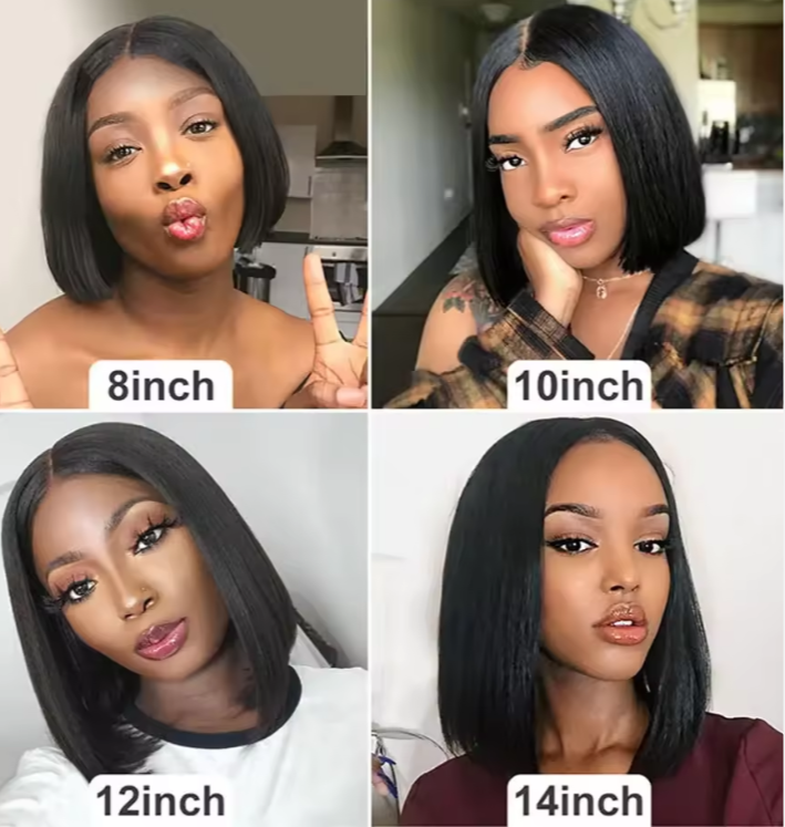 Bob Length 180% Density Virgin Straight HD Full Lace Frontal Wig Human Hair