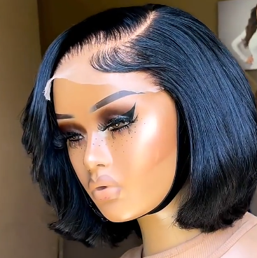 Bob 180 Density Virgin Curly HD Full Lace Frontal Wig Natural Human Hair