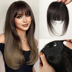 100% Human Hair Clip-In Bangs with Sideburns – Natural Blunt Fringe, Real Remy Hair, Easy Clip Attachment, Instantly Transforms Your Look