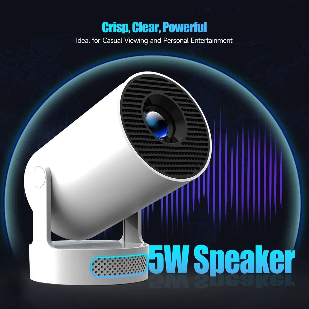 Portable Smart Mini Projector | Android 11 | HD 720P Native | 4K Input Support | Wi-Fi & Bluetooth | Home & Outdoor