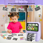 Kids Instant Print Camera – 3" HD 1080P Screen, 32MP, Zero-Ink Printing, 32GB SD Card & 3 Paper Rolls – Perfect Gift for Ages 6–12