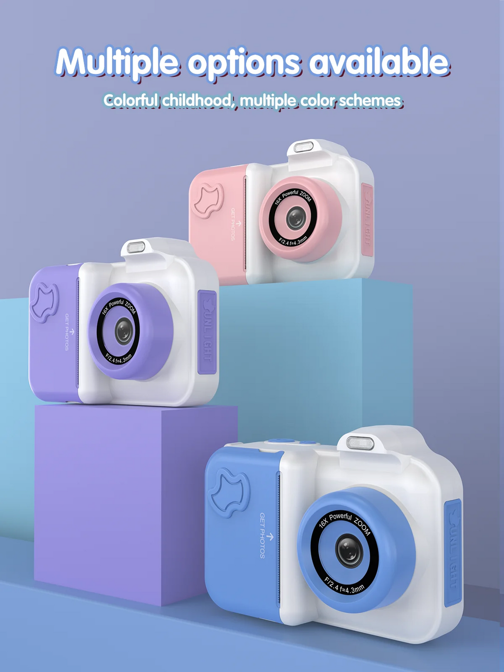 Instant Print Camera – HD Dual Lens, 16x Zoom, 1080P Video, MP3, Games & Instant Printing – Perfect Creative Gift for Kids