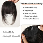 100% Human Hair Clip-In Bangs with Sideburns – Natural Blunt Fringe, Real Remy Hair, Easy Clip Attachment, Instantly Transforms Your Look