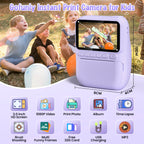 Kids Instant Print Camera – 3" HD 1080P Screen, 32MP, Zero-Ink Printing, 32GB SD Card & 3 Paper Rolls – Perfect Gift for Ages 6–12