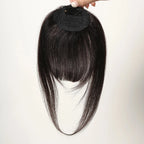 100% Human Hair Clip-In Bangs with Sideburns – Natural Blunt Fringe, Real Remy Hair, Easy Clip Attachment, Instantly Transforms Your Look