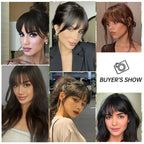 100% Human Hair Clip-In Bangs with Sideburns – Natural Blunt Fringe, Real Remy Hair, Easy Clip Attachment, Instantly Transforms Your Look