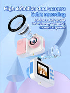 Instant Print Camera – HD Dual Lens, 16x Zoom, 1080P Video, MP3, Games & Instant Printing – Perfect Creative Gift for Kids