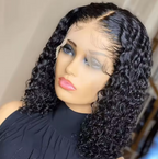 Bob 180 Density Virgin Curly HD Full Lace Frontal Wig Natural Human Hair