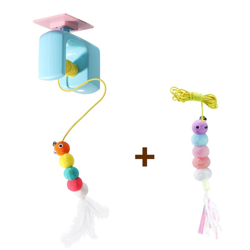MALFT Pet Stress Relief Toys for Cats, Interactive Hanging Door Cat Toy, Automatic Electric Flying Bird Cat Toy for Hunting Exercising Eliminating Boredom,One Extra Bouncy String