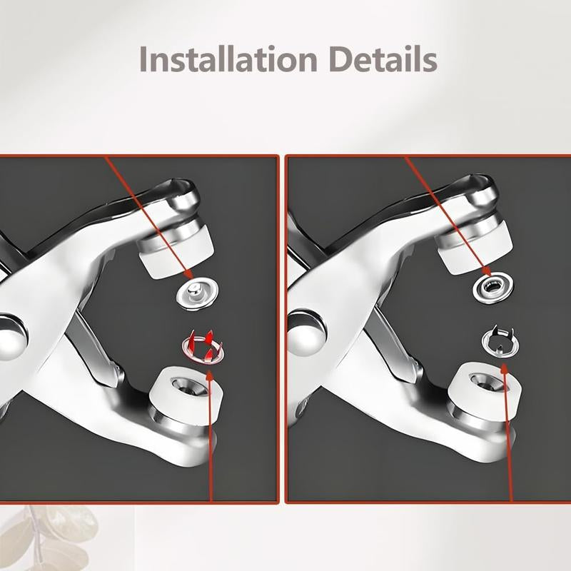 Snap Button Kit 100Set, 9.5Mm Snap Fasteners Kit with Pliers, Metal Snaps Kit with Tool, Five Claw Buckle Tool Set 10 Colors