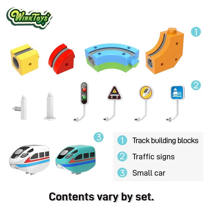 Magic Rail Block,Winktoys DIY Track Set,Building Block,Creative DIY Construction Set,Gravity-Defying, Upside-Down Driving,Led,Christmas Gift,Gift for Kids,Magic RAIL CUBE