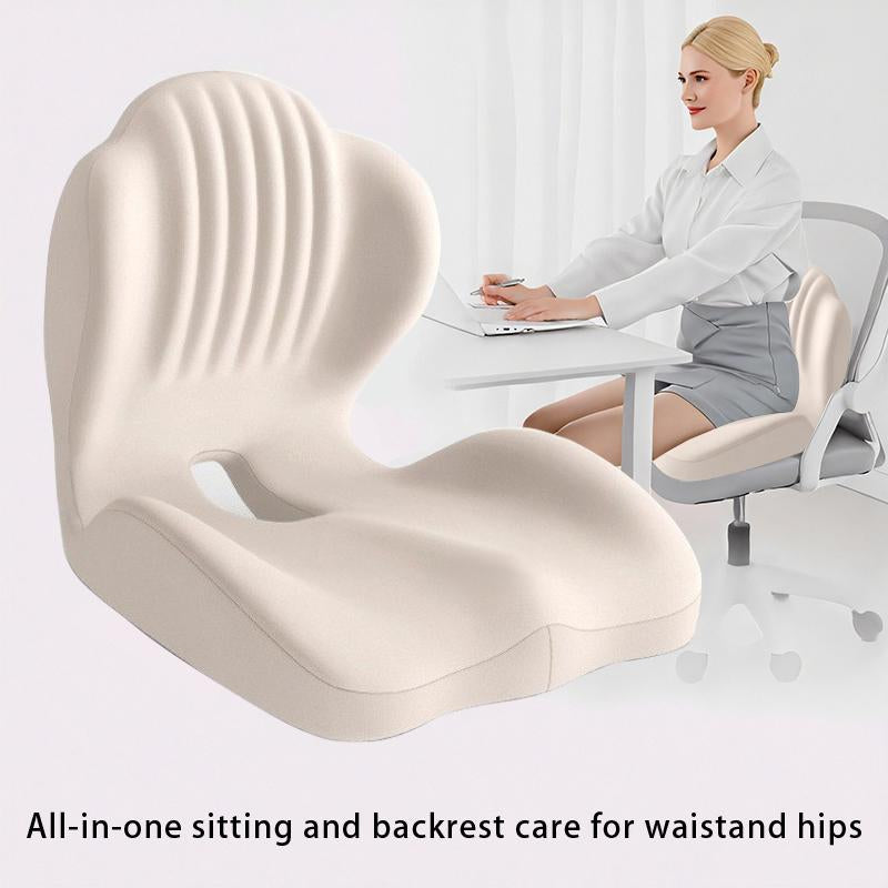 Anti-Slip Memory Foam Seat Cushion, Office and Driving Back Support Cushion, Ergonomic Design, Helps Relieve Body Support Pressure, Priced under $50.