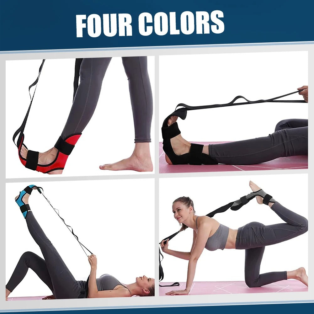 Yoga Strap Multi-Loop Stretch Strap with Foot Cushion