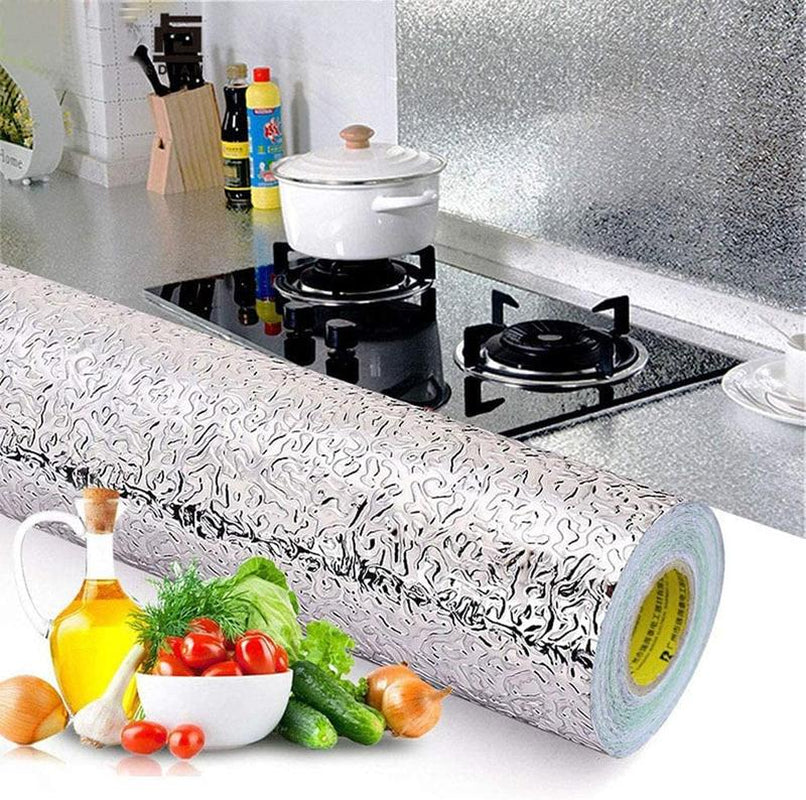 Kitchen Backsplash Wallpaper Stickers, Kitchen Stickers Self Adhesive Kitchen Aluminum Stickers Oil Proof Waterproof Kitchen Stove Sticker -15.6...