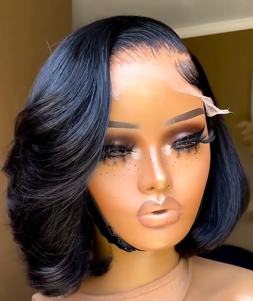 Bob 180 Density Virgin Curly HD Full Lace Frontal Wig Natural Human Hair